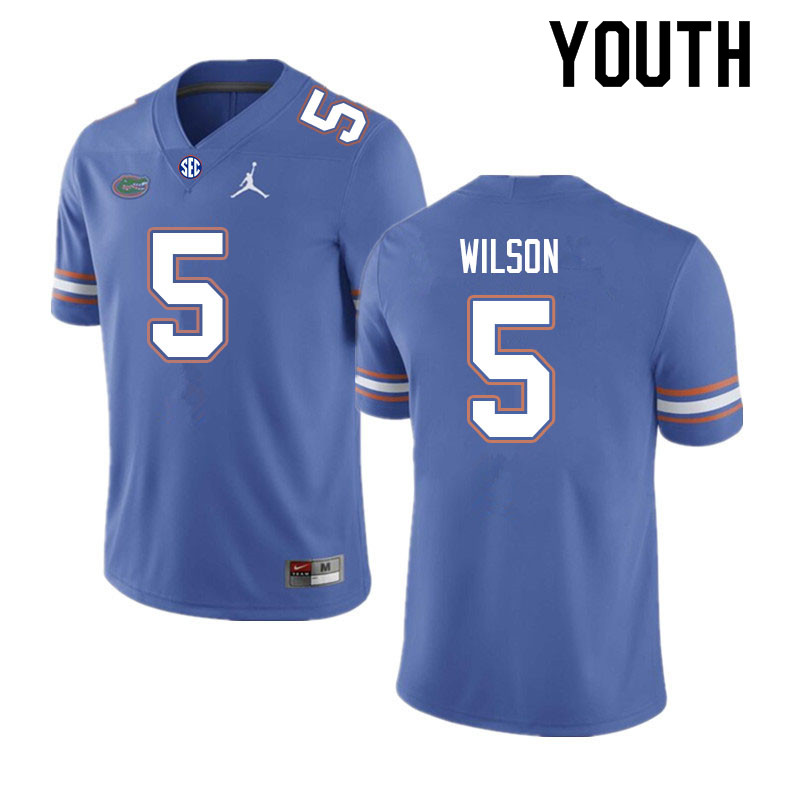 Youth #5 Kamari Wilson Florida Gators College Football Jerseys Sale-Royal - Click Image to Close